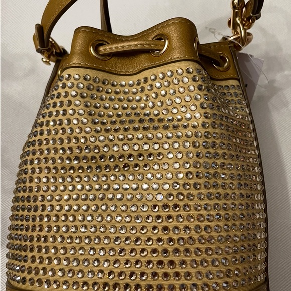 NWT COACH GOLD LEATHER MINI BUCKET BAG CROSSBODY BAG - Picture 5 of 10
